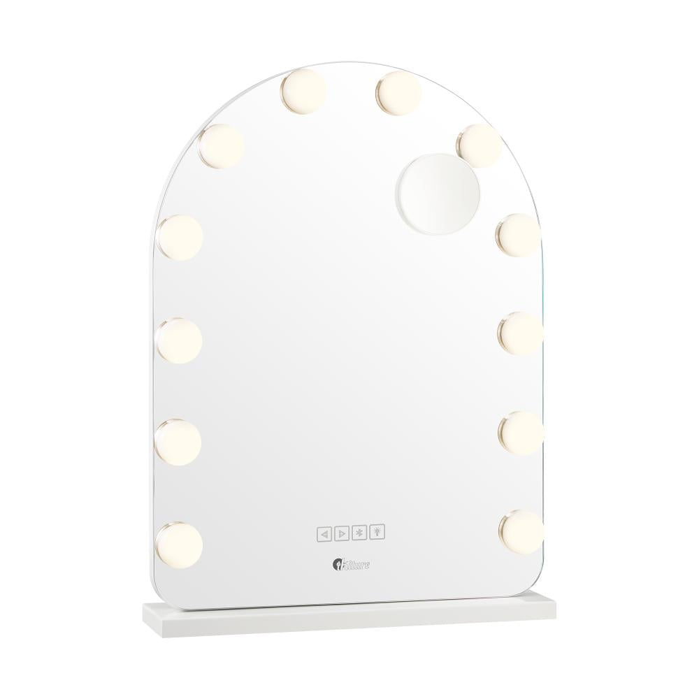 Oikiture LED Arched Makeup Mirror Bluetooth 61x43cm-Makeup Mirrors-PEROZ Accessories