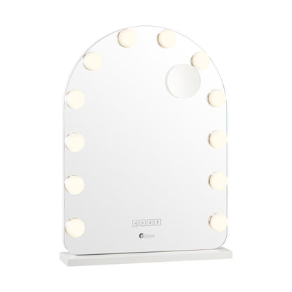 Oikiture LED Arched Makeup Mirror Bluetooth 61x43cm-Makeup Mirrors-PEROZ Accessories