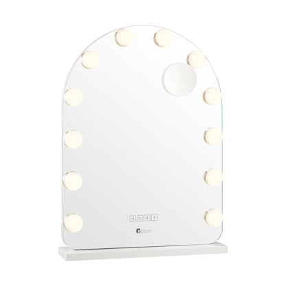 Oikiture LED Arched Makeup Mirror Bluetooth 61x43cm-Makeup Mirrors-PEROZ Accessories