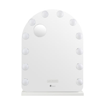 Oikiture LED Arched Makeup Mirror Bluetooth 61x43cm-Makeup Mirrors-PEROZ Accessories