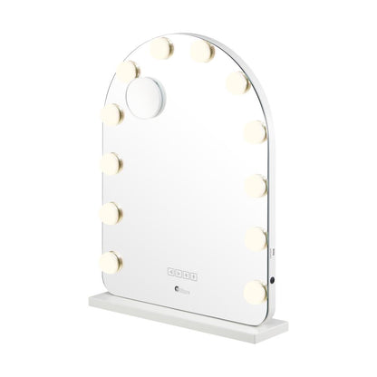 Oikiture LED Arched Makeup Mirror Bluetooth 61x43cm-Makeup Mirrors-PEROZ Accessories