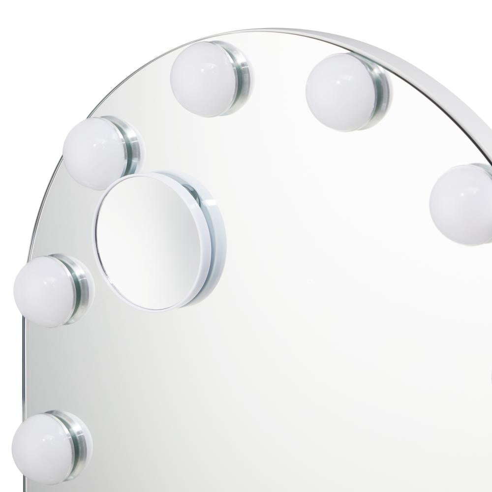 Oikiture LED Arched Makeup Mirror Bluetooth 61x43cm-Makeup Mirrors-PEROZ Accessories