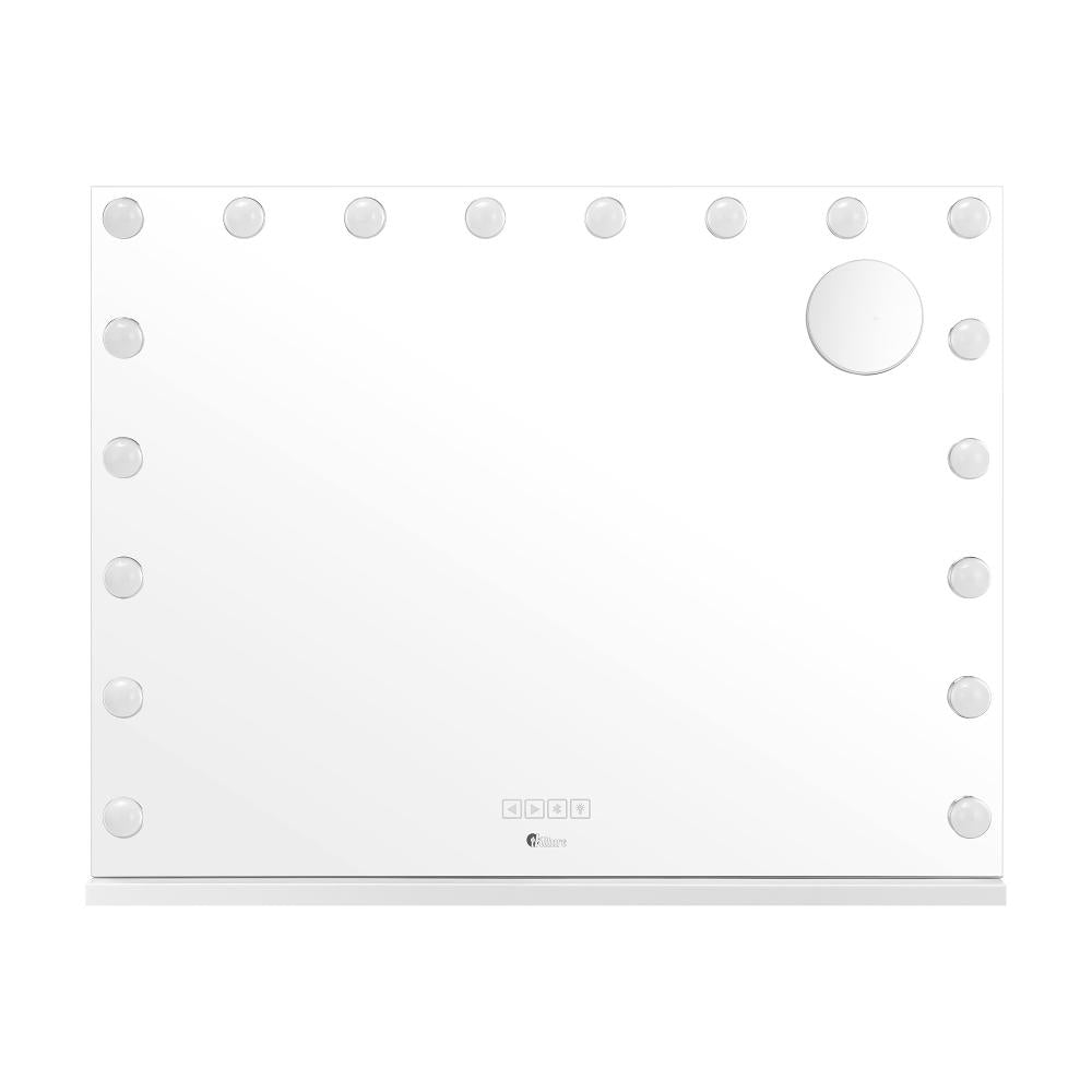 Oikiture Bluetooth Hollywood Makeup Mirrors with LED Light 80x58cm Vanity Mirror-Makeup Mirrors-PEROZ Accessories