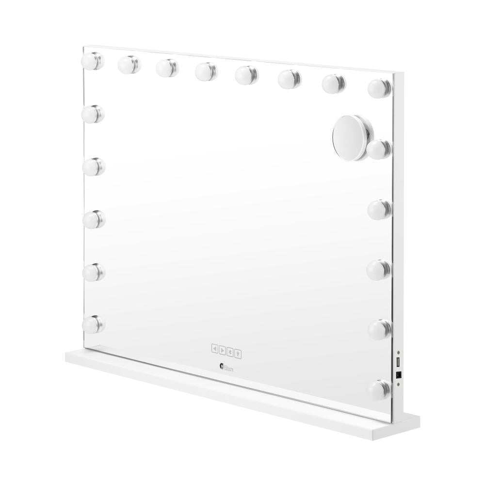 Oikiture Bluetooth Hollywood Makeup Mirrors with LED Light 80x58cm Vanity Mirror-Makeup Mirrors-PEROZ Accessories