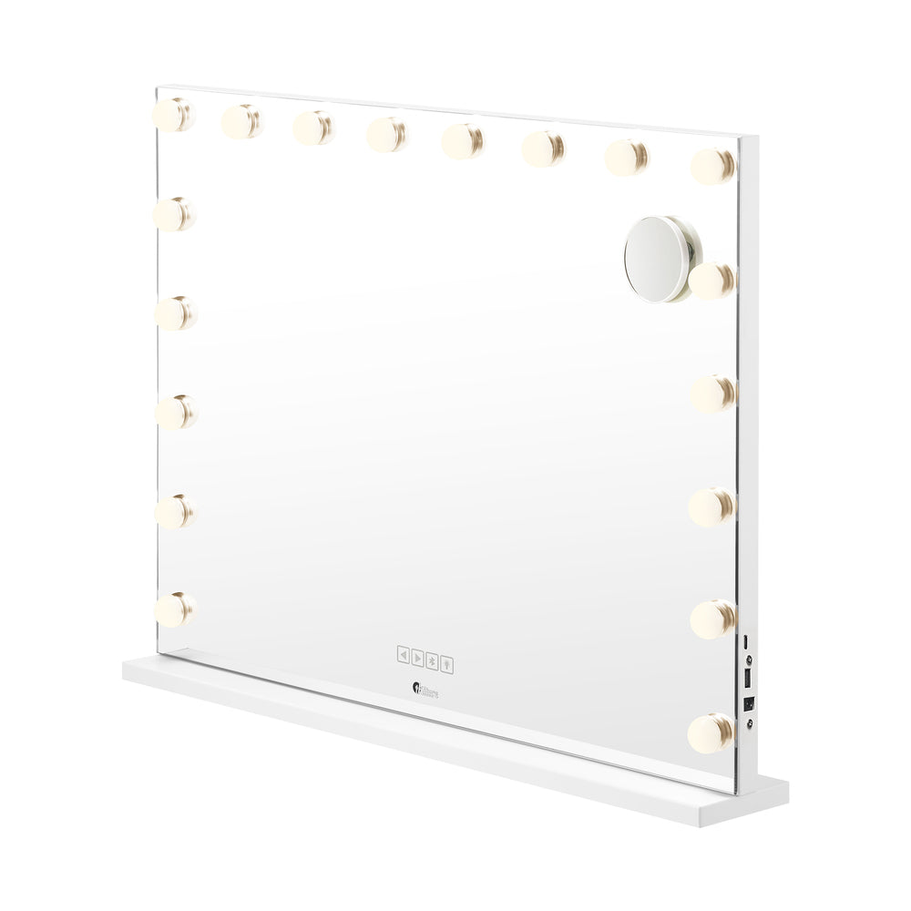 Oikiture Bluetooth Hollywood Makeup Mirrors with LED Light 80x58cm Vanity Mirror-Makeup Mirrors-PEROZ Accessories