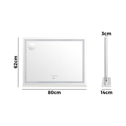 Oikiture Bluetooth Makeup Mirror Crystal LED 80x62cm-Makeup Mirrors-PEROZ Accessories