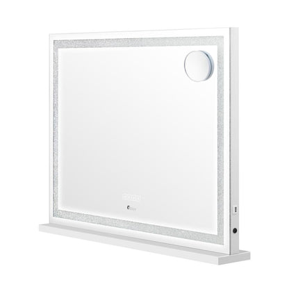 Oikiture Bluetooth Makeup Mirror Crystal LED 80x62cm-Makeup Mirrors-PEROZ Accessories