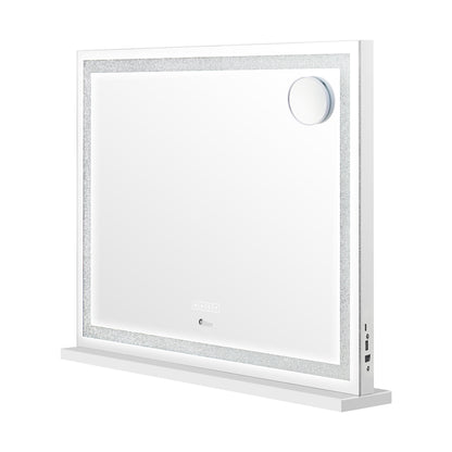 Oikiture Bluetooth Makeup Mirror Crystal LED 80x62cm-Makeup Mirrors-PEROZ Accessories