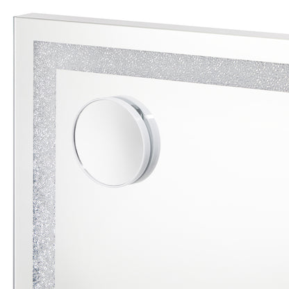Oikiture Bluetooth Makeup Mirror Crystal LED 80x62cm-Makeup Mirrors-PEROZ Accessories