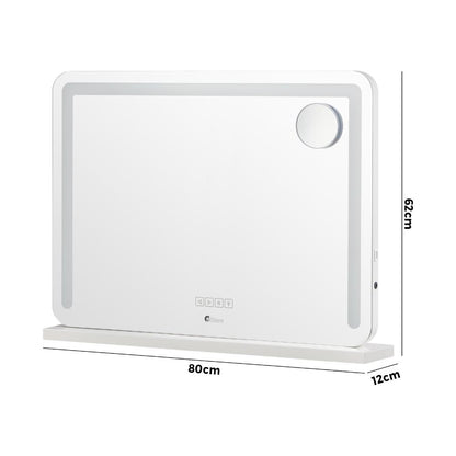 Oikiture Bluetooth Hollywood LED Makeup Mirror 80x62cm-Makeup Mirrors-PEROZ Accessories