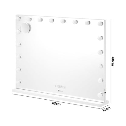 Oikiture Bluetooth Hollywood Makeup Mirror LED 80x68cm-Makeup Mirrors-PEROZ Accessories