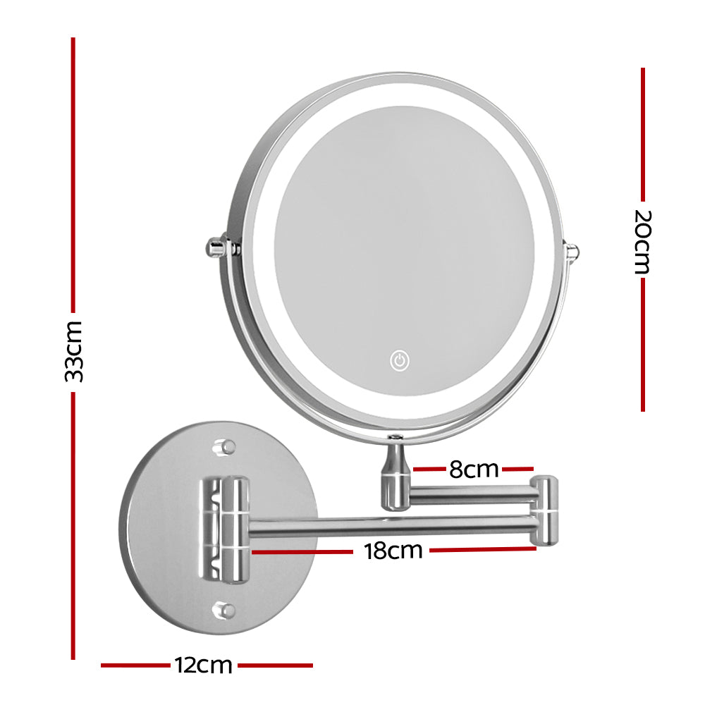 Embellir Extendable Makeup Mirror 10X Magnifying Double-Sided Bathroom Silver-Makeup Mirrors-PEROZ Accessories