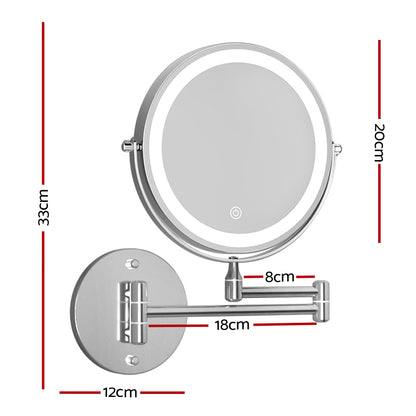 Embellir Extendable Makeup Mirror 10X Magnifying Double-Sided Bathroom Silver-Makeup Mirrors-PEROZ Accessories