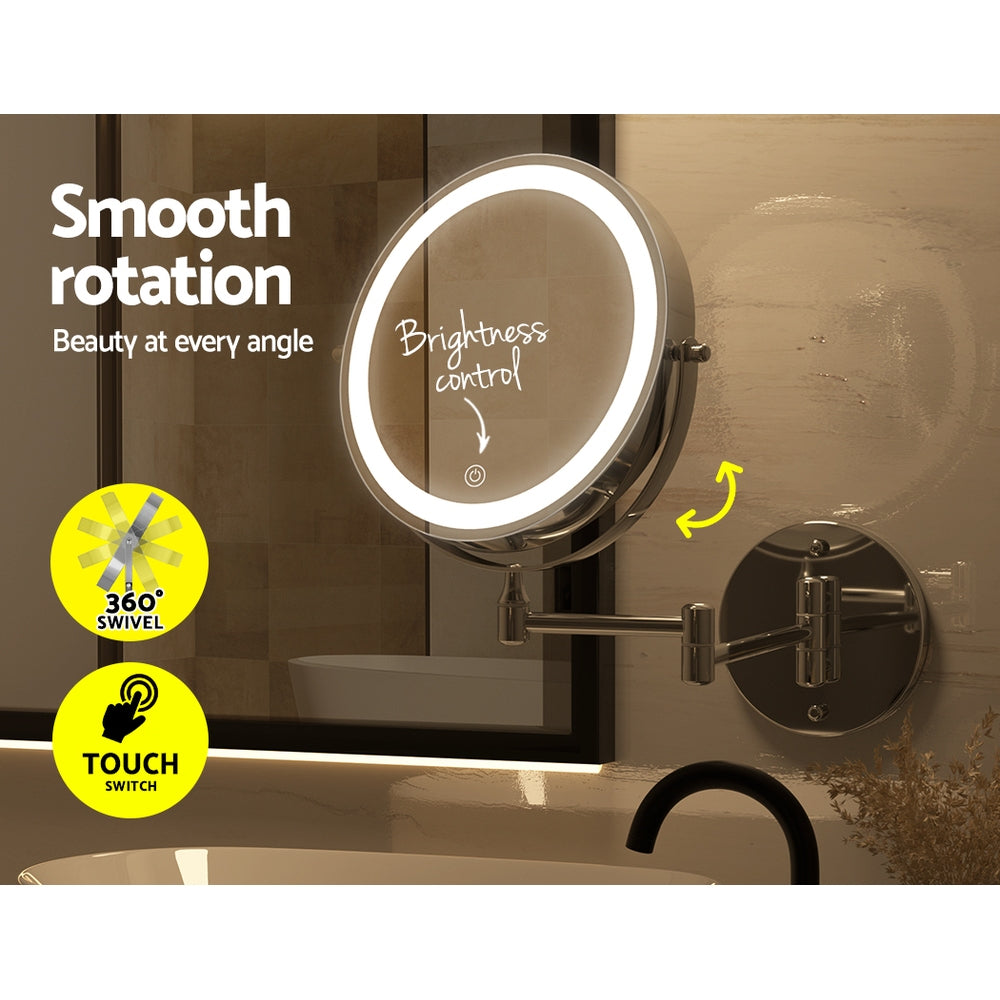 Embellir Extendable Makeup Mirror 10X Magnifying Double-Sided Bathroom Silver-Makeup Mirrors-PEROZ Accessories