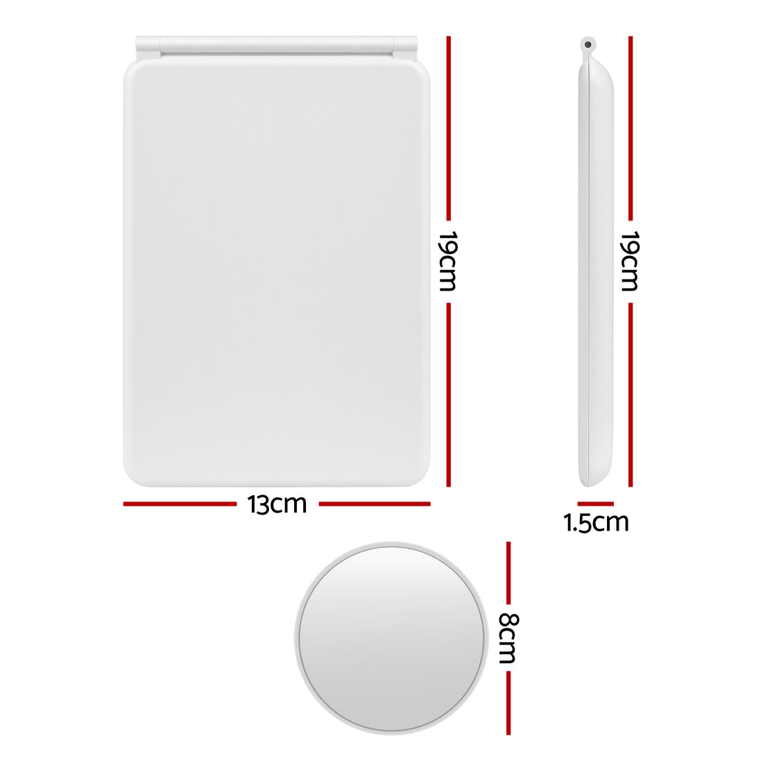 Embellir Portable Travel Makeup Mirror Rechargeable Makeup Mirror with Lights 10x Magnifier White-Health &amp; Beauty > Makeup > Makeup Mirrors-PEROZ Accessories