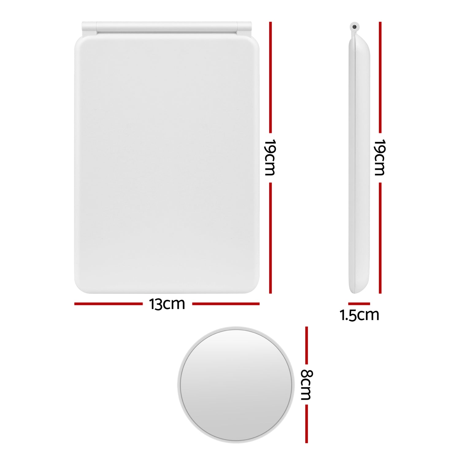 Embellir Portable Travel Makeup Mirror Rechargeable Makeup Mirror with Lights 10x Magnifier White-Health &amp; Beauty > Makeup > Makeup Mirrors-PEROZ Accessories