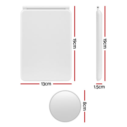Embellir Portable Travel Makeup Mirror Rechargeable Makeup Mirror with Lights 10x Magnifier White-Health &amp; Beauty > Makeup > Makeup Mirrors-PEROZ Accessories