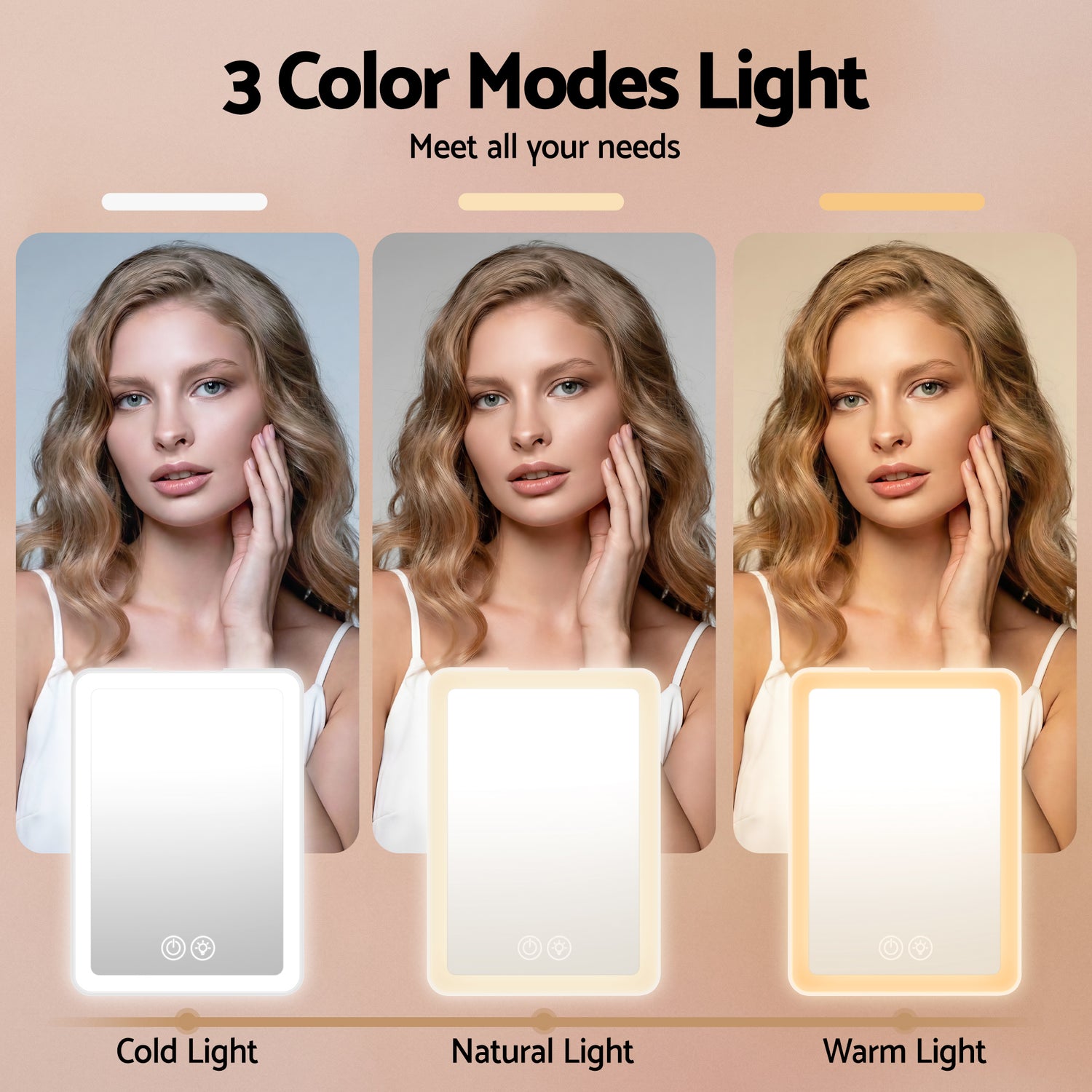 Embellir Portable Travel Makeup Mirror Rechargeable Makeup Mirror with Lights 10x Magnifier White-Health &amp; Beauty > Makeup > Makeup Mirrors-PEROZ Accessories