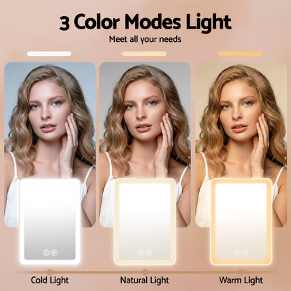 Embellir Portable Travel Makeup Mirror Rechargeable Makeup Mirror with Lights 10x Magnifier White-Health &amp; Beauty > Makeup > Makeup Mirrors-PEROZ Accessories