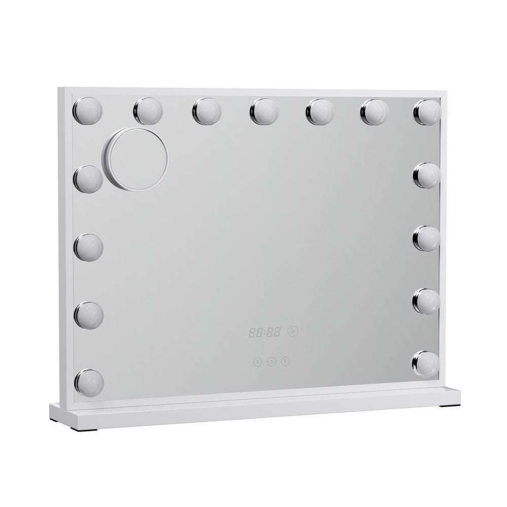 Embellir Makeup Mirror 58x45cm Hollywood Vanity with LED Light Tabletop White-Home &amp; Garden &gt; Decor &gt; Mirrors-PEROZ Accessories