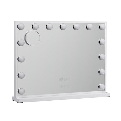 Embellir Makeup Mirror 58x45cm Hollywood Vanity with LED Light Tabletop White-Home &amp; Garden &gt; Decor &gt; Mirrors-PEROZ Accessories