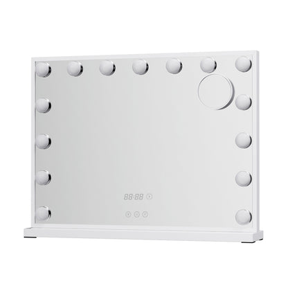 Embellir Makeup Mirror 58x45cm Hollywood Vanity with LED Light Tabletop White-Home &amp; Garden &gt; Decor &gt; Mirrors-PEROZ Accessories