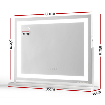 Embellir Makeup Mirror 80x58cm 360～ Rotatable Vanity Mirror with Lights Bright Light Strip Adjustable-Health &amp; Beauty > Makeup > Makeup Mirrors-PEROZ Accessories