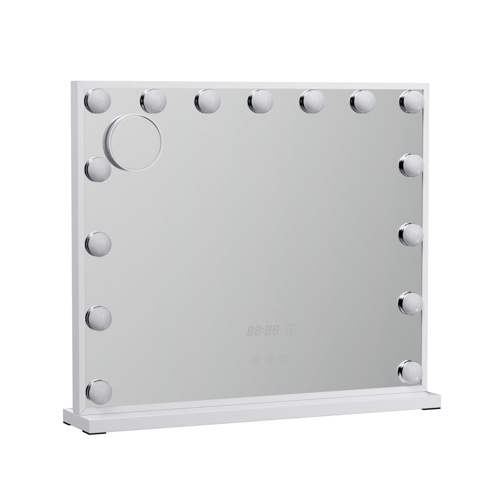 Embellir Makeup Mirror 60x52cm Hollywood Vanity with LED Light Tabletop White-Health &amp; Beauty &gt; Makeup &gt; Makeup Mirrors-PEROZ Accessories