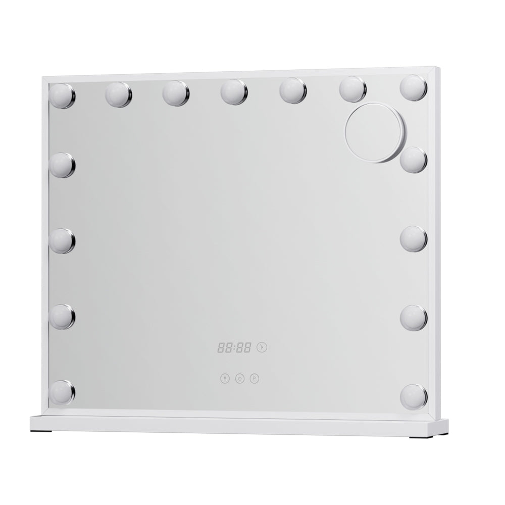 Embellir Makeup Mirror 60x52cm Hollywood Vanity with LED Light Tabletop White-Health &amp; Beauty &gt; Makeup &gt; Makeup Mirrors-PEROZ Accessories