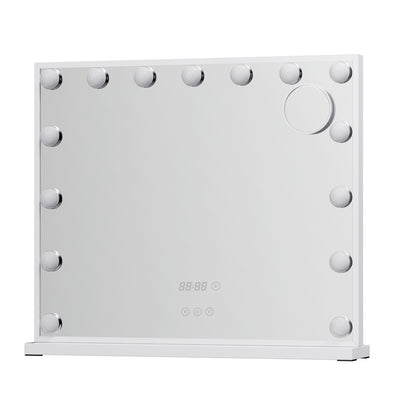 Embellir Makeup Mirror 60x52cm Hollywood Vanity with LED Light Tabletop White-Health &amp; Beauty &gt; Makeup &gt; Makeup Mirrors-PEROZ Accessories