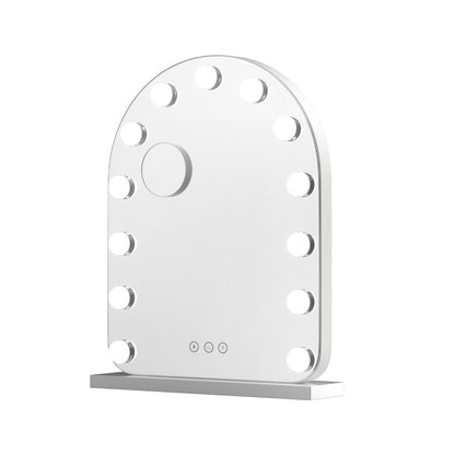 Embellir Makeup Mirror 40x50cm Dressing Vanity LED Bulb Light with 5x Magnification White Arch-Health &amp; Beauty &gt; Makeup &gt; Makeup Mirrors-PEROZ Accessories