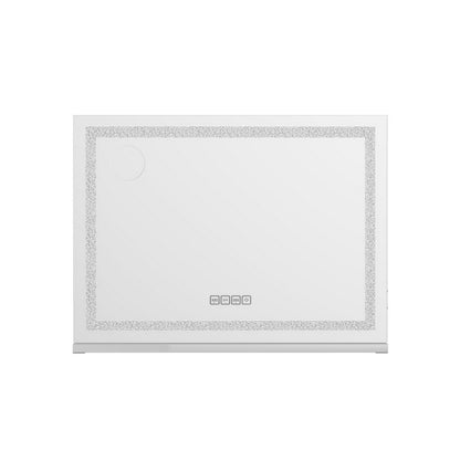 Embellir Bluetooth Makeup Mirror 58x46cm Hollywood Vanity with LED Light Crystal-Makeup Mirrors-PEROZ Accessories