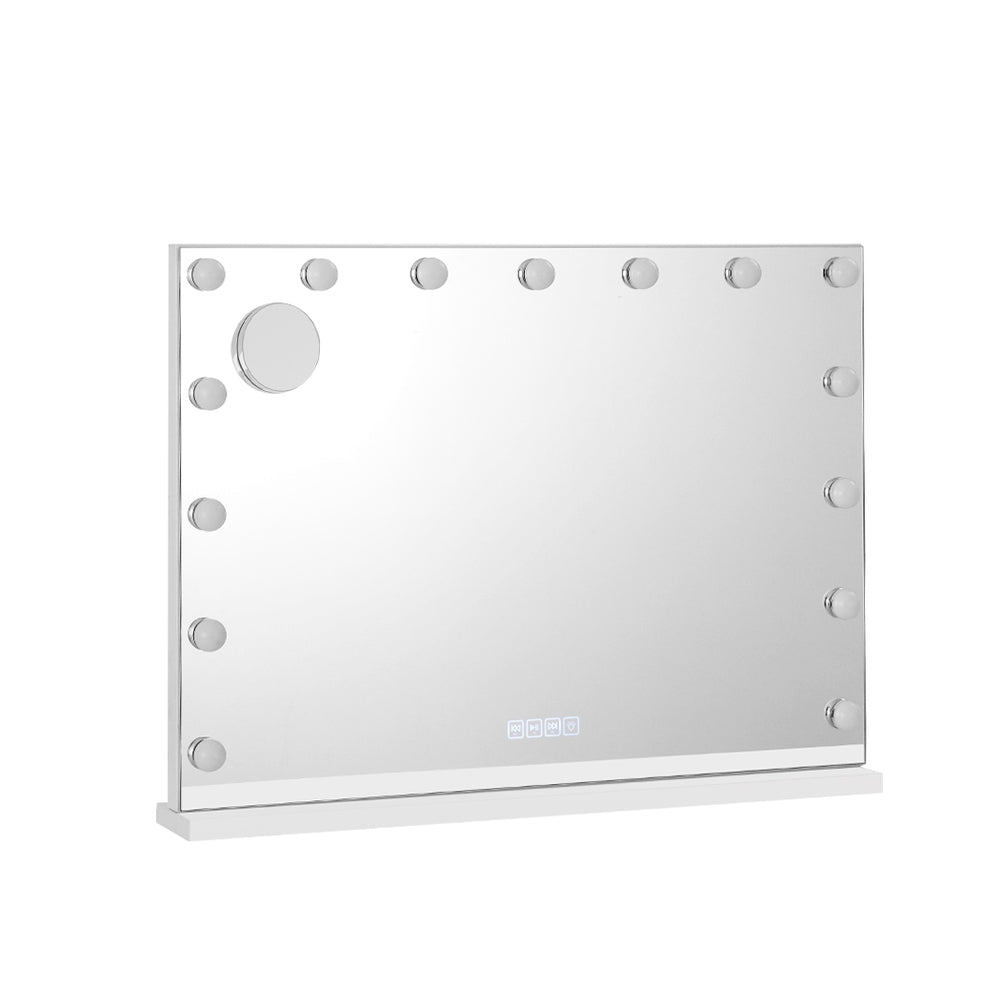 Embellir Bluetooth Makeup Mirror 80X58cm Hollywood with Light Vanity Wall 18 LED-Makeup Mirrors-PEROZ Accessories