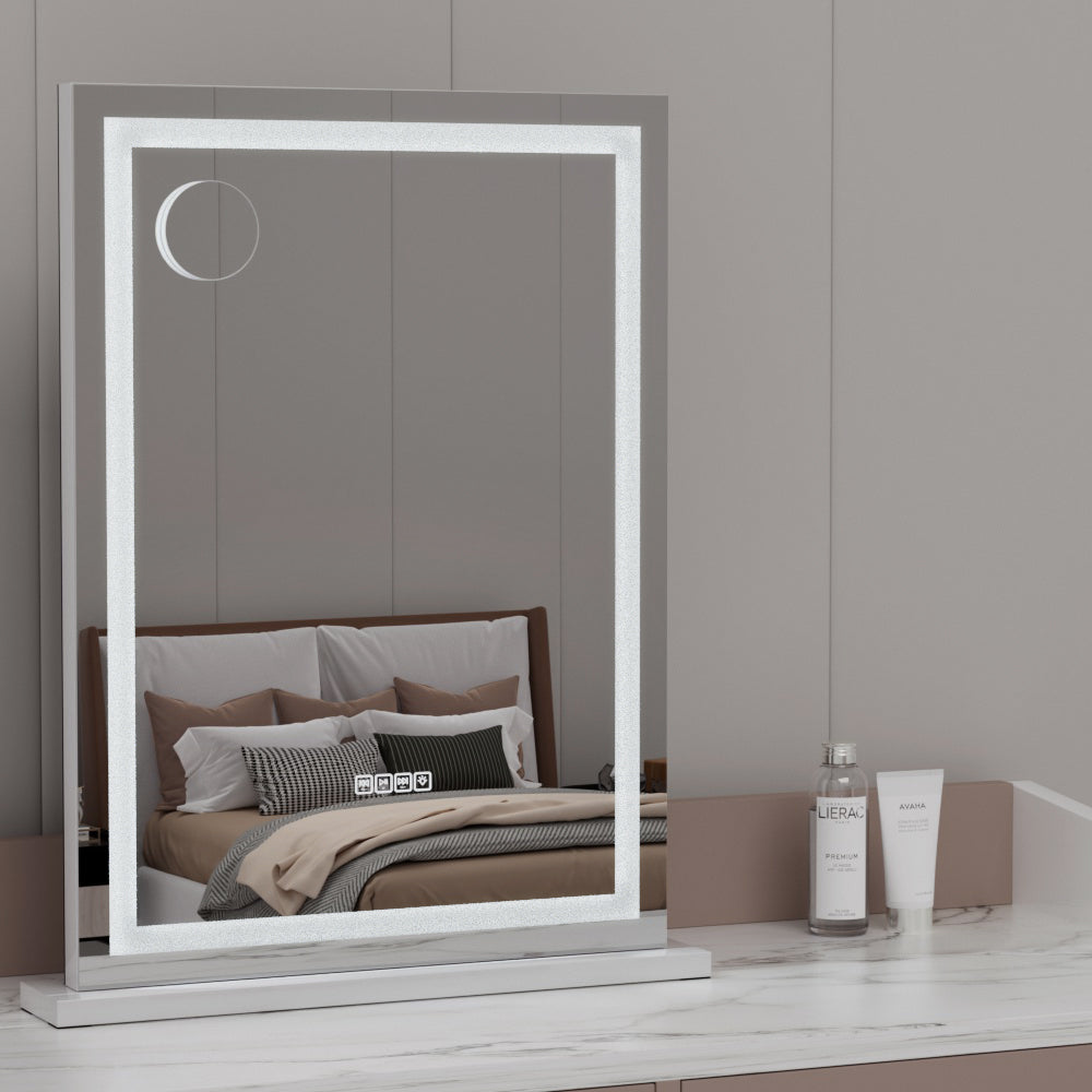 Embellir Bluetooth Makeup Mirror 58x80cm Hollywood Vanity with LED Light Crystal-Home &amp; Garden &gt; Decor &gt; Mirrors-PEROZ Accessories
