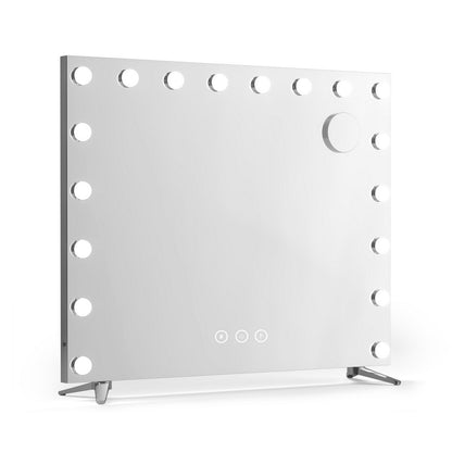 80x65cm Embellir Makeup Mirror Hollywood Vanity with LED Light Silver Legs-Makeup Mirrors-PEROZ Accessories