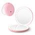 Embellir LED Compact Mirror Lighted Travel Makeup Mirror Pocket-Sized 1x 10x Magnification Round Pink-Health & Beauty > Makeup > Makeup Mirrors-PEROZ Accessories