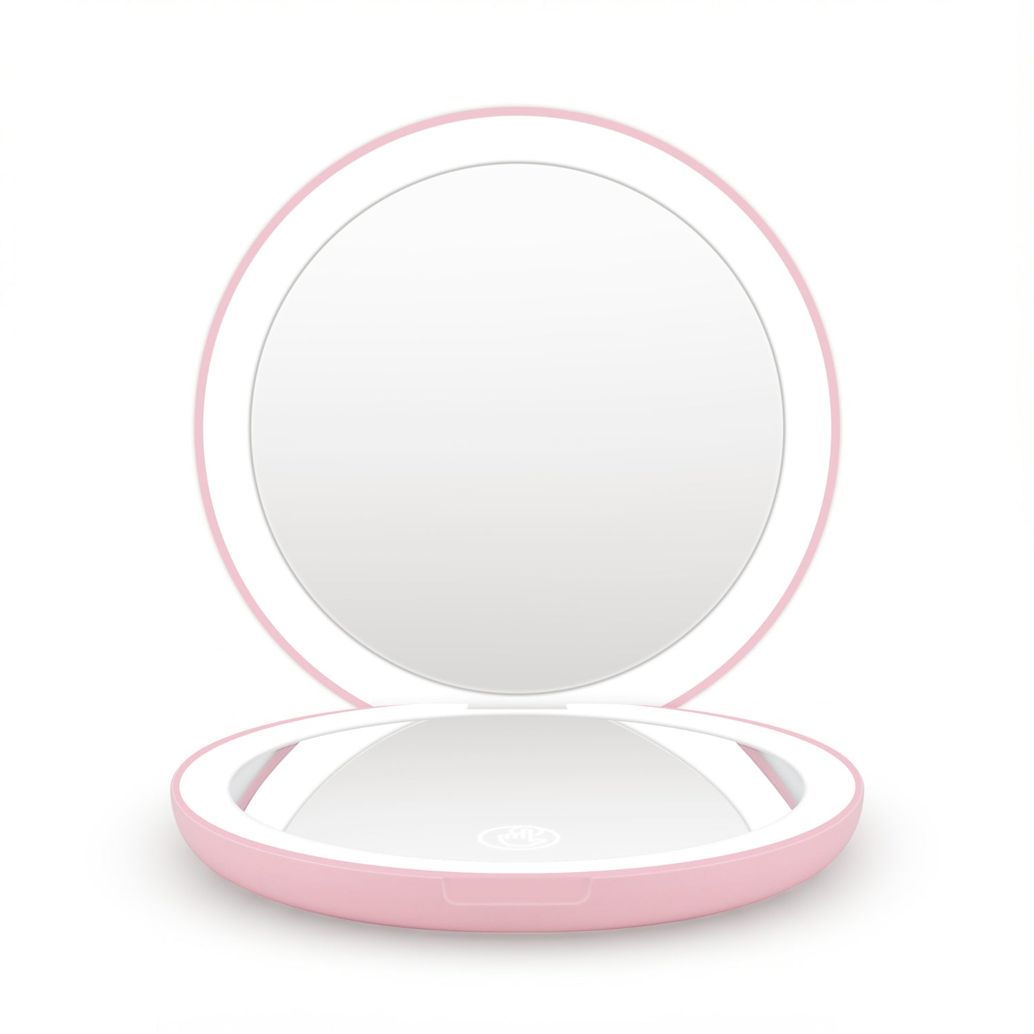Embellir LED Compact Mirror Lighted Travel Makeup Mirror Pocket-Sized 1x 10x Magnification Round Pink-Health &amp; Beauty > Makeup > Makeup Mirrors-PEROZ Accessories