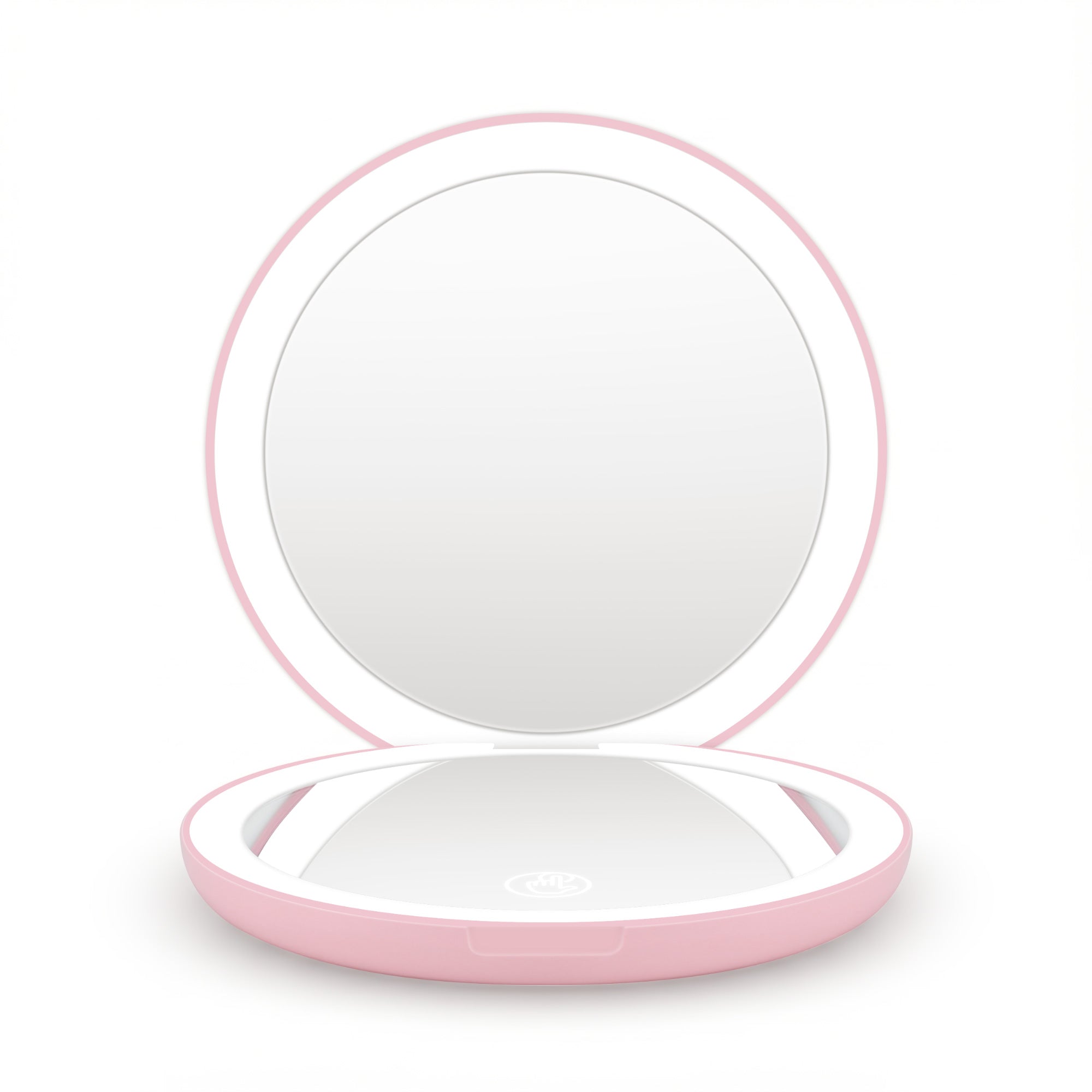 Embellir LED Compact Mirror Lighted Travel Makeup Mirror Pocket-Sized 1x 10x Magnification Round Pink-Health &amp; Beauty > Makeup > Makeup Mirrors-PEROZ Accessories