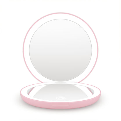Embellir LED Compact Mirror Lighted Travel Makeup Mirror Pocket-Sized 1x 10x Magnification Round Pink-Health &amp; Beauty > Makeup > Makeup Mirrors-PEROZ Accessories