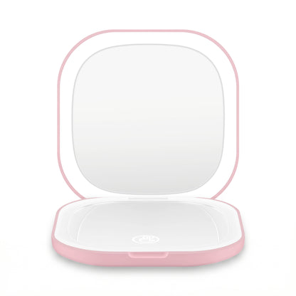 Embellir LED Compact Mirror Lighted Travel Makeup Mirror Pocket-Sized 1x 10x Magnification Square Pink-Health &amp; Beauty > Makeup > Makeup Mirrors-PEROZ Accessories