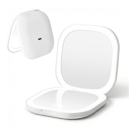 Embellir LED Compact Mirror Lighted Travel Makeup Mirror Pocket-Sized 1x 10x Magnification Square White-Health &amp; Beauty > Makeup > Makeup Mirrors-PEROZ Accessories
