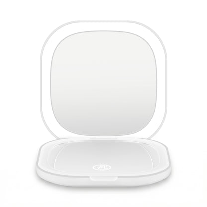 Embellir LED Compact Mirror Lighted Travel Makeup Mirror Pocket-Sized 1x 10x Magnification Square White-Health &amp; Beauty > Makeup > Makeup Mirrors-PEROZ Accessories