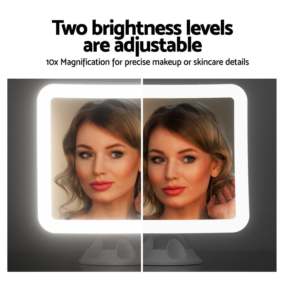 Embellir Makeup Mirror 10X Magnification LED Light Adjustable Rotation Cordless Suction Cup-Health &amp; Beauty > Makeup > Makeup Mirrors-PEROZ Accessories