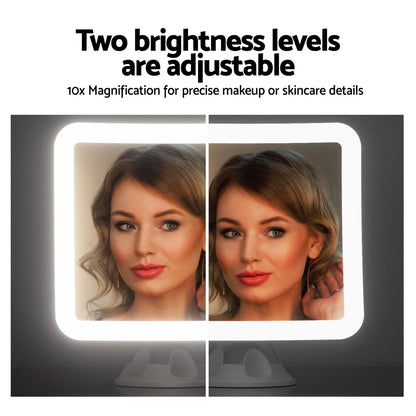 Embellir Makeup Mirror 10X Magnification LED Light Adjustable Rotation Cordless Suction Cup-Health &amp; Beauty > Makeup > Makeup Mirrors-PEROZ Accessories