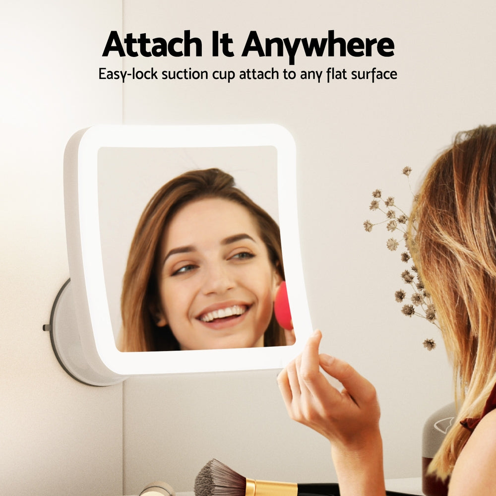 Embellir Makeup Mirror 10X Magnification LED Light Adjustable Rotation Cordless Suction Cup-Health &amp; Beauty > Makeup > Makeup Mirrors-PEROZ Accessories