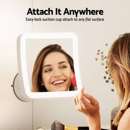 Embellir Makeup Mirror 10X Magnification LED Light Adjustable Rotation Cordless Suction Cup-Health &amp; Beauty > Makeup > Makeup Mirrors-PEROZ Accessories