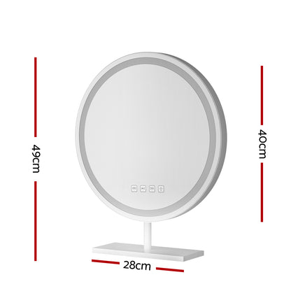 Embellir Makeup Mirror 40x40cm Hollywood Vanity with LED Light Tabletop Round-Home &amp; Garden &gt; Decor &gt; Mirrors-PEROZ Accessories