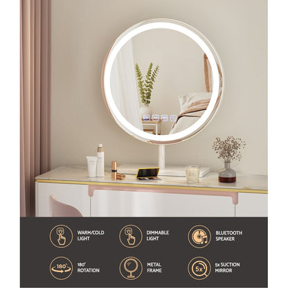 Embellir Makeup Mirror 40x40cm Hollywood Vanity with LED Light Tabletop Round-Home &amp; Garden &gt; Decor &gt; Mirrors-PEROZ Accessories