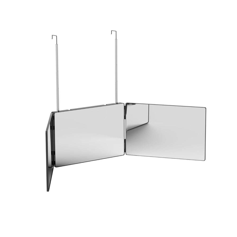 Embellir Trifold Mirror Makeup Portable with Height Adjustable 3 Way Telescoping Hook Hair Cutting Styling-Health &amp; Beauty > Makeup > Makeup Mirrors-PEROZ Accessories