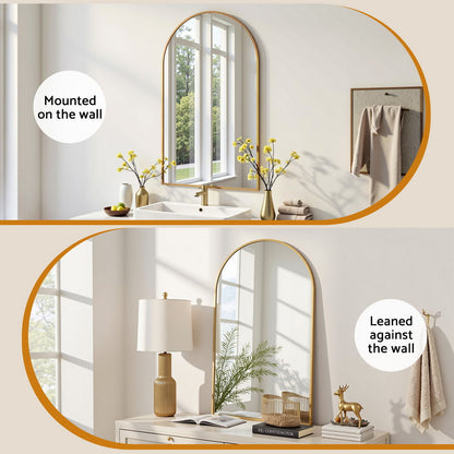 Embellir 86x50cm Arched Wall Mirror Vanity Makeup Home Decor-Home &amp; Garden &gt; Decor &gt; Mirrors-PEROZ Accessories